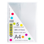 A4 CLEAR BOOK COVER - PACK OF 5 - BCA4